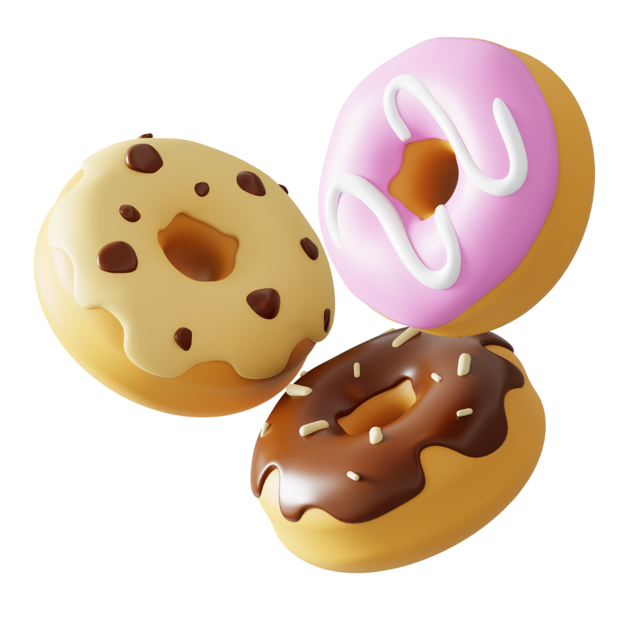 Three tasty looking donuts